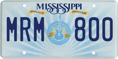 MS license plate MRM800