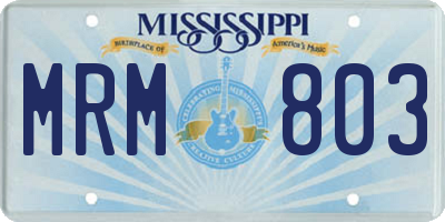 MS license plate MRM803