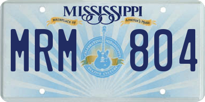 MS license plate MRM804