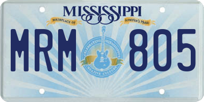MS license plate MRM805