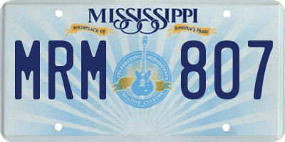 MS license plate MRM807