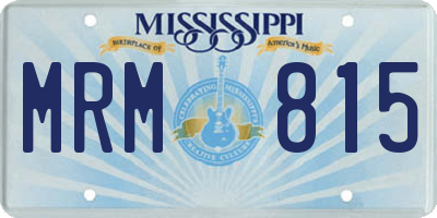 MS license plate MRM815