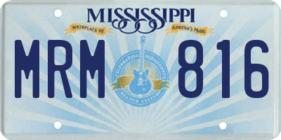 MS license plate MRM816
