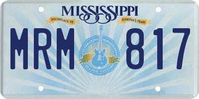 MS license plate MRM817