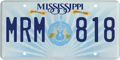 MS license plate MRM818