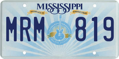 MS license plate MRM819