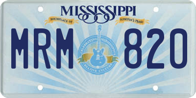 MS license plate MRM820
