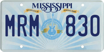 MS license plate MRM830