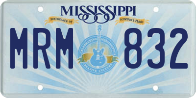 MS license plate MRM832