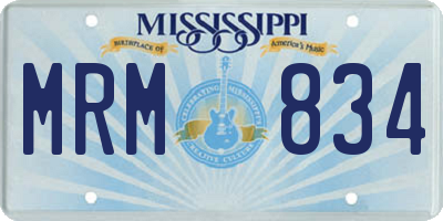 MS license plate MRM834
