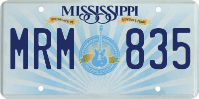 MS license plate MRM835