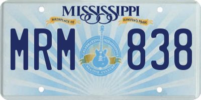 MS license plate MRM838