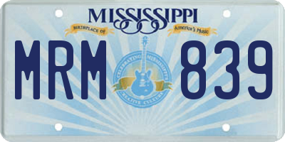 MS license plate MRM839
