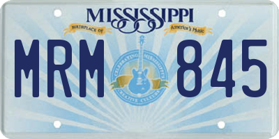 MS license plate MRM845