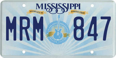 MS license plate MRM847