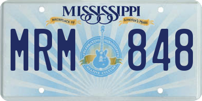 MS license plate MRM848