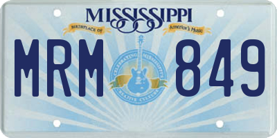 MS license plate MRM849