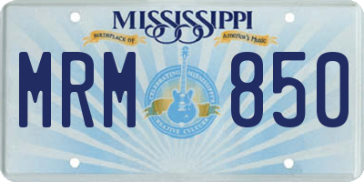 MS license plate MRM850