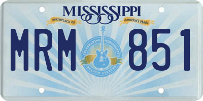 MS license plate MRM851