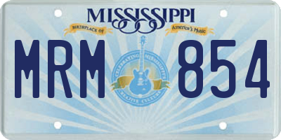MS license plate MRM854