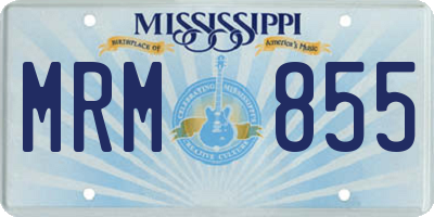 MS license plate MRM855