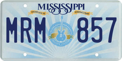 MS license plate MRM857