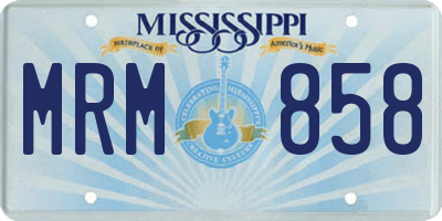 MS license plate MRM858
