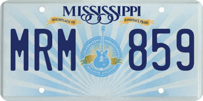 MS license plate MRM859