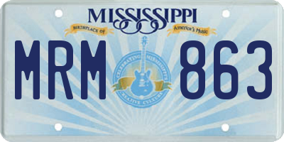 MS license plate MRM863