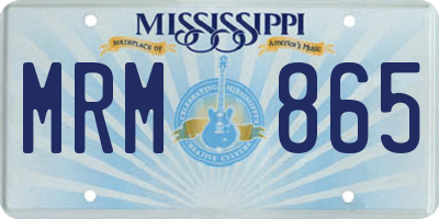 MS license plate MRM865