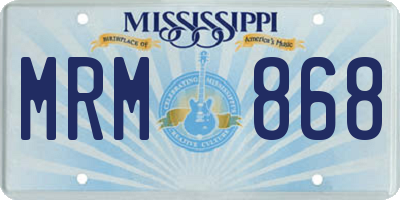 MS license plate MRM868