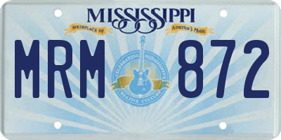 MS license plate MRM872