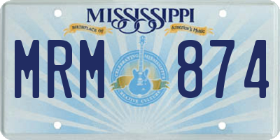 MS license plate MRM874