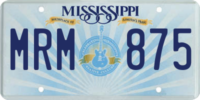 MS license plate MRM875