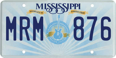 MS license plate MRM876