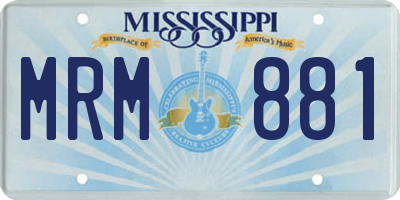 MS license plate MRM881