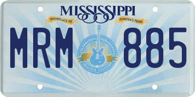 MS license plate MRM885