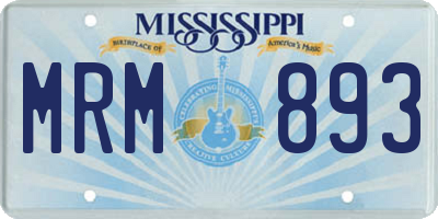 MS license plate MRM893
