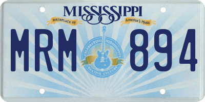 MS license plate MRM894