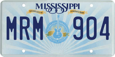 MS license plate MRM904