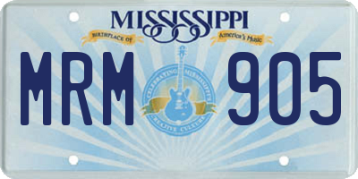 MS license plate MRM905