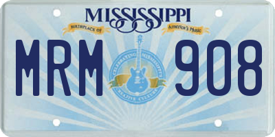 MS license plate MRM908