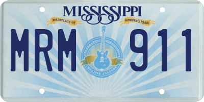 MS license plate MRM911