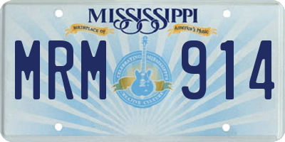 MS license plate MRM914