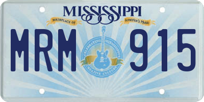 MS license plate MRM915