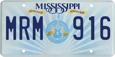 MS license plate MRM916