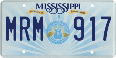 MS license plate MRM917