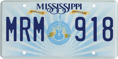 MS license plate MRM918