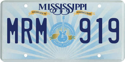 MS license plate MRM919