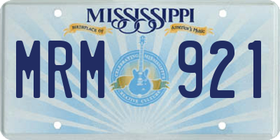 MS license plate MRM921